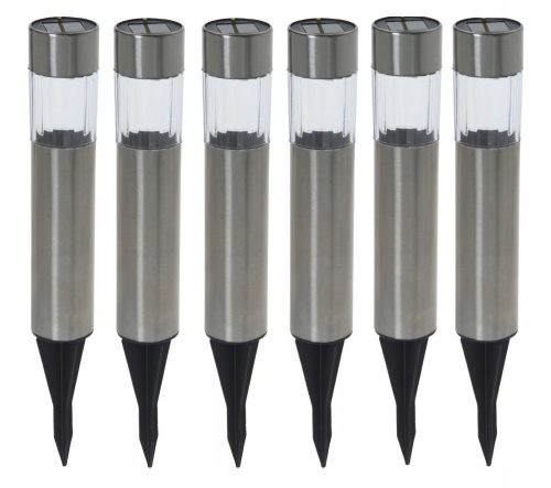  ProGarden Einbau-Solarlampe, Silber, 33 cm, 6 Stk.