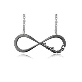  One Direction Infinity-Halskette aus schwarzem Stahl