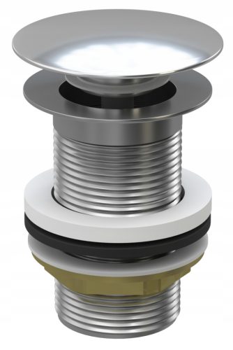 Runder Click-Clack-Stecker ohne Überlauf. Silberner Granit