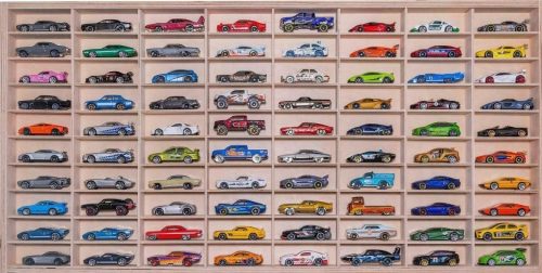  Regal für Spielzeugautos Cars Springs Hot Wheels Organizer 80 Plätze Holz
