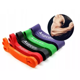    Set mit 5 WIDERSTANDSBÄNDERN FÜR ÜBUNGEN in einer CROSSFIT-Tasche