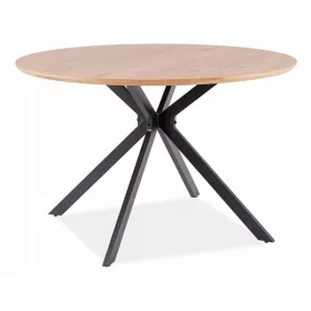  ASTER runder Tisch 120x120 Eiche/Schwarz Loft SIGNAL