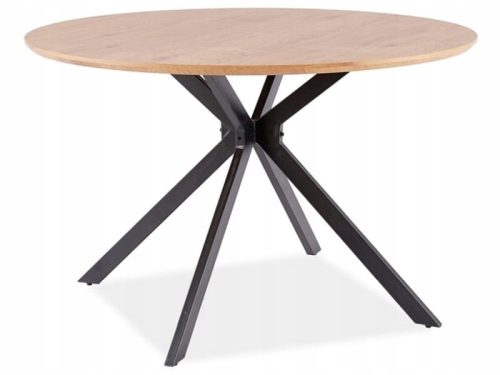  ASTER runder Tisch 120x120 Eiche/Schwarz Loft SIGNAL