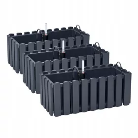    Prosperplast Blumentopf 114 cm x 18 x 16,2 cm, Kunststoff in Grau- und Silbertönen