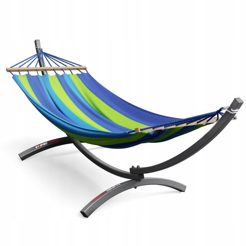 Garten- und Terrassenhängematten Hängematte mit Stange K-Sport Blautöne 250 kg 275 x 100