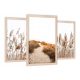  Set mit 3 gerahmten ArtisArt-Gemälden im Boho-Gras-Stil, 43 x 99 cm