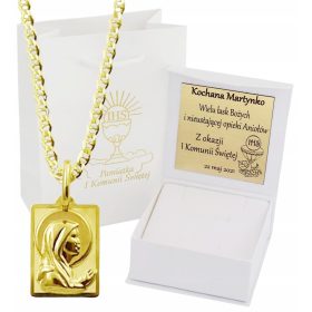    Goldene TDS-Volldiamantkette mit Medaillon PR 585, kostenlose Gravur