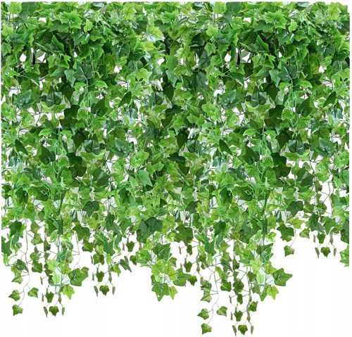 Künstliche Blumen und Früchte 25 m künstliche Efeu-Pflanzen-Hängedekoration x12