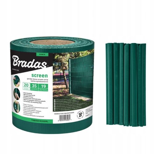  Grünes Zaunband 19 cm x 35 m + Clips