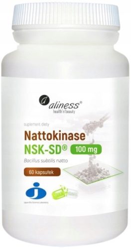 Aliness Nattokinase NSK-SD 100mg, 60 vegetarische Kapseln - Unterstützt das Herz-Kreislauf-System