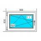 PVC-FENSTER 900x600 RU WEISS, LINKS