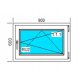 PVC-FENSTER 900x600 RU WEISS, RECHTS