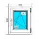 PVC-FENSTER 500x600 RU WEISS, RECHTS