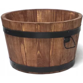    Drewdon-Blumentopf, 50 cm x 50 x 31 cm, Durchmesser 50 cm, Holztöne in Braun und Beige