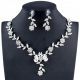  Silber SET Halskette, Zirkonia Ohrringe, Halskette
