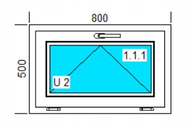 PVC-FENSTER 800x500 U WEISS