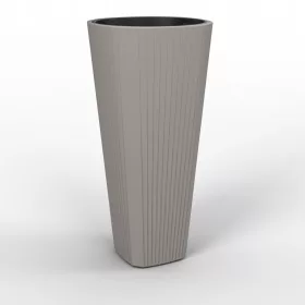    Lamela-Blumentopf, 81 cm x 39 x 81 cm, Durchmesser 39 cm, Kunststoff in Braun- und Beigetönen