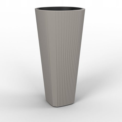  Lamela-Blumentopf, 81 cm x 39 x 81 cm, Durchmesser 39 cm, Kunststoff in Braun- und Beigetönen