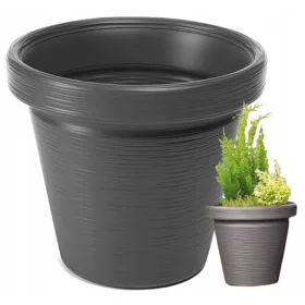    Blumentopf Grando, 45 cm x 45 x 39 cm, Durchmesser 45 cm, Kunststoff in den Farben Grau und Silber