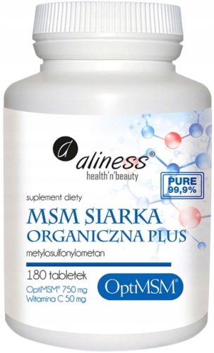 Aliness MSM® Organische Schwefel PLUS 180 Tabletten für Haut- und Gelenkgesundheit