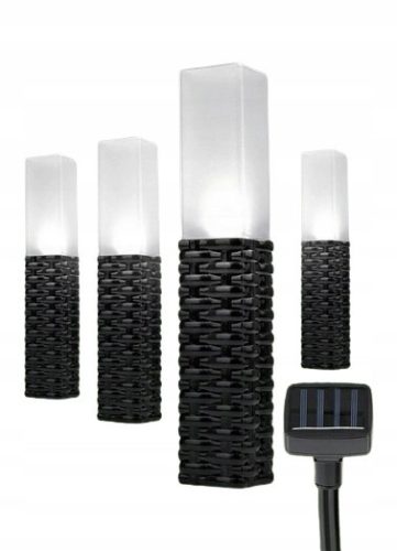  Strend Pro Solarlampe, schwarz, 43 cm, 4 Stk.