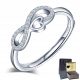  Verstellbarer Infinity-Herzring aus 925er Silber
