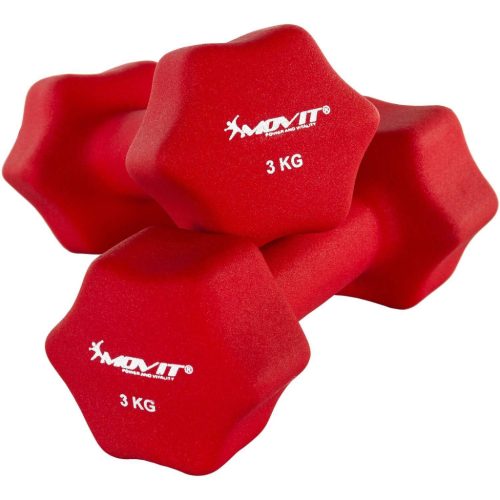  Beschichtete/gummierte Festhanteln Movit 2x 3 kg