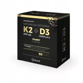   Laborell Vitamin K2 MK-7 200 µg + D3 4000 IE - Nahrungsergänzungsmittel, 90 Kapseln