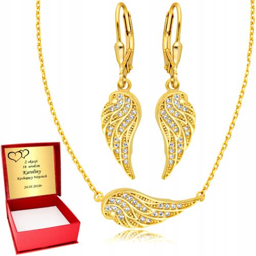  Schmuck mit Zirkonen Euforia goldenen Flügeln