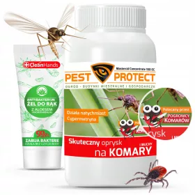    Pest Protect Mückenschutzflüssigkeit 250 ml + CleanHands Desinfektionsflüssigkeit 0,05 l Hand- und Hautdesinfektionslösung