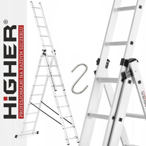 Höhere Leiter 7,1 m Aluminium 3 x 9 bis 150 kg