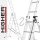 Höhere Leiter 7,1 m Aluminium 3 x 9 bis 150 kg