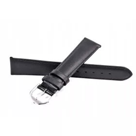  19 mm großes Atlantic-Uhrenarmband aus schwarzem Leder