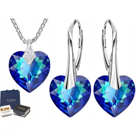  Silberset mit Miraculous Swarovski-Herzen, 925er Silber