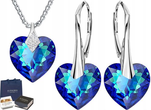  Silberset mit Miraculous Swarovski-Herzen, 925er Silber
