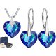  Silberset mit Miraculous Swarovski-Herzen, 925er Silber