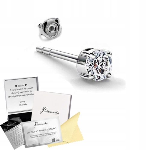  HERREN-Ohrring, weißer Zirkon, 3 mm