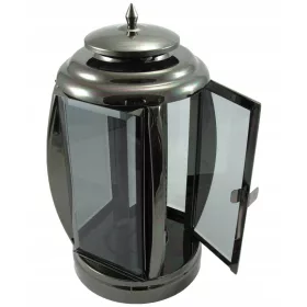  Grabkerze aus Edelstahl, schweres Glas, modern