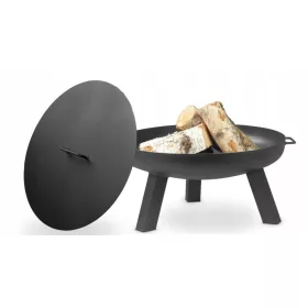  Hohe Feuerbox 80 cm für Grill Campfire + Abdeckung