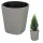  Lamela-Blumentopf, 39 cm x 39 x 40 cm, Durchmesser 39 cm, Kunststoff in den Farben Grau und Silber