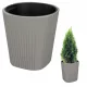  Lamela-Blumentopf, 39 cm x 39 x 40 cm, Durchmesser 39 cm, Kunststoff in den Farben Grau und Silber
