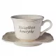  Eine Tasse und Untertasse für eine Rentnerin – ein Geschenk