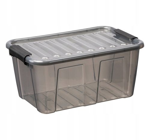 Boxen, Aufbewahrungsbehälter, Organizer Box mit Deckel in Grau- und Silbertönen, transparent