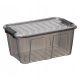 Boxen, Aufbewahrungsbehälter, Organizer Box mit Deckel in Grau- und Silbertönen, transparent