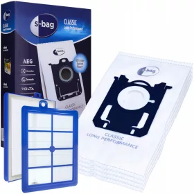    Synthetischer S-BAG Staubsaugerbeutel, Classic Long Performance 4 Stk. + Exim-Filter für Philips FC8031 Staubsauger