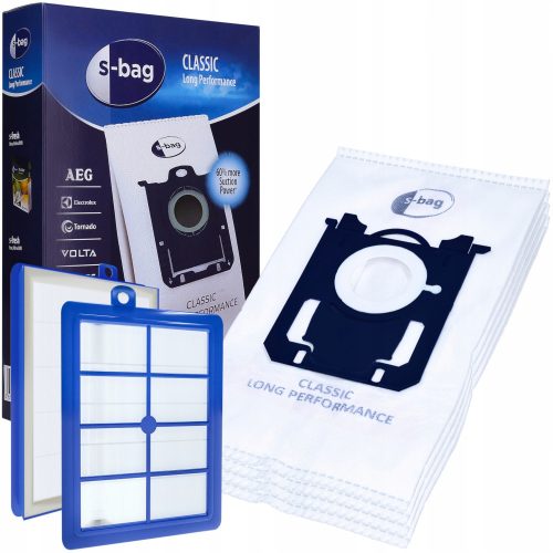  Synthetischer S-BAG Staubsaugerbeutel, Classic Long Performance 4 Stk. + Exim-Filter für Philips FC8031 Staubsauger