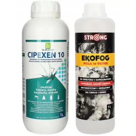    Flüssigkeit gegen Kakerlaken, Mücken, Ameisen, Fliegen, Silberfischchen Bleu Line 1 kg 1000 ml + Flüssigkeit gegen Zecken, Mücken Stark 1,2 kg