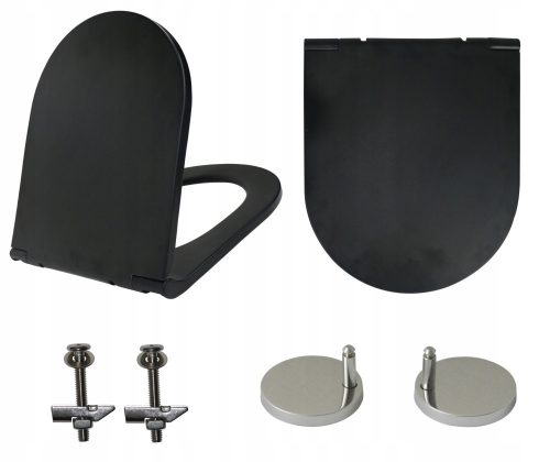 Estiva BLACK MATT Toilettensitz, schwarzer Duroplast