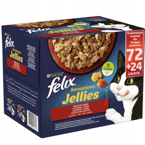  Felix Sensations MIX OF FLAVORS Katzenfutter in JELLY 24 x 85 g.