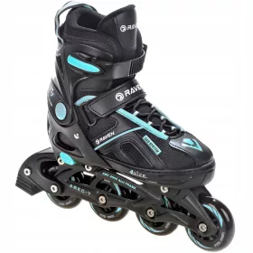  RAVEN Pulse Schwarz/Cyan verstellbare Skates 37-40